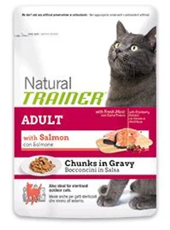 Trainer NATURAL ADULT SALMONE - Umido gatto adulto 12 bustine da Gr. 85 - Foto 1