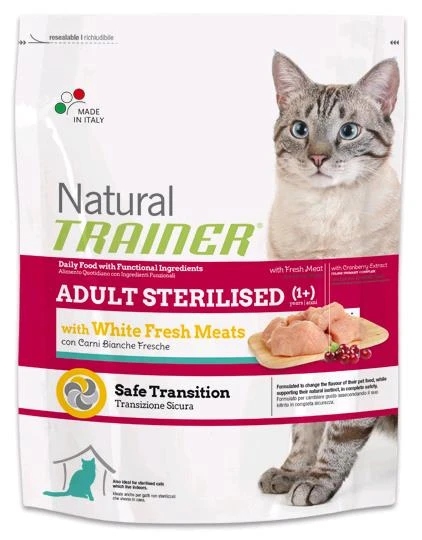 Trainer NATURAL ADULT STERILISED CARNI BIANCHE FRESCHE - Secco gatto Kg. 3 - Foto 1