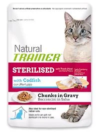 Trainer NATURAL ADULT STERILISED MERLUZZO - Umido gatto sterilizzato 12 bustine Gr.85 - Foto 1