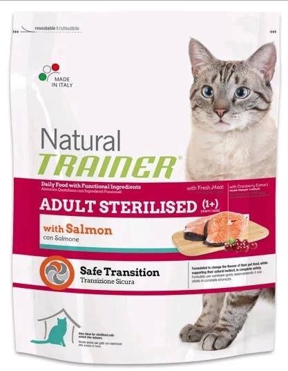 Trainer NATURAL ADULT STERILISED SALMONE - Secco per Gatto sterilizzato Kg. 3 - Foto 1