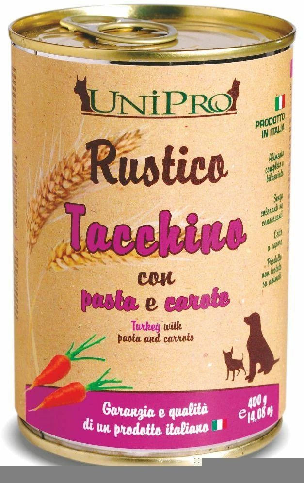Unipro Rustico Tacchino con Pasta Integrale e Carote 400 g