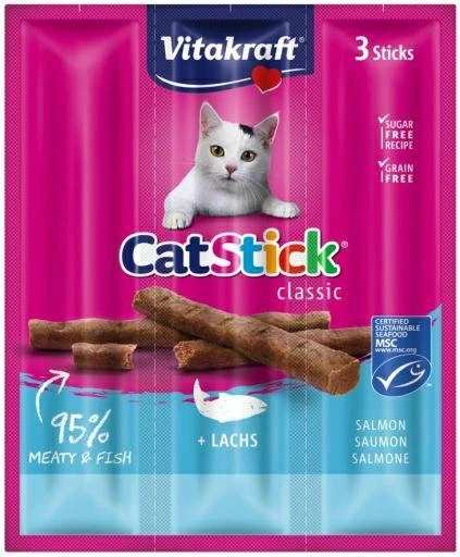 Vitakraft Cat-Stick Salmone, 3 pezzi - 18 g