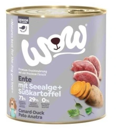 WOW Dog Senior Gr 800 Anatra - Mangime Umido per Cani