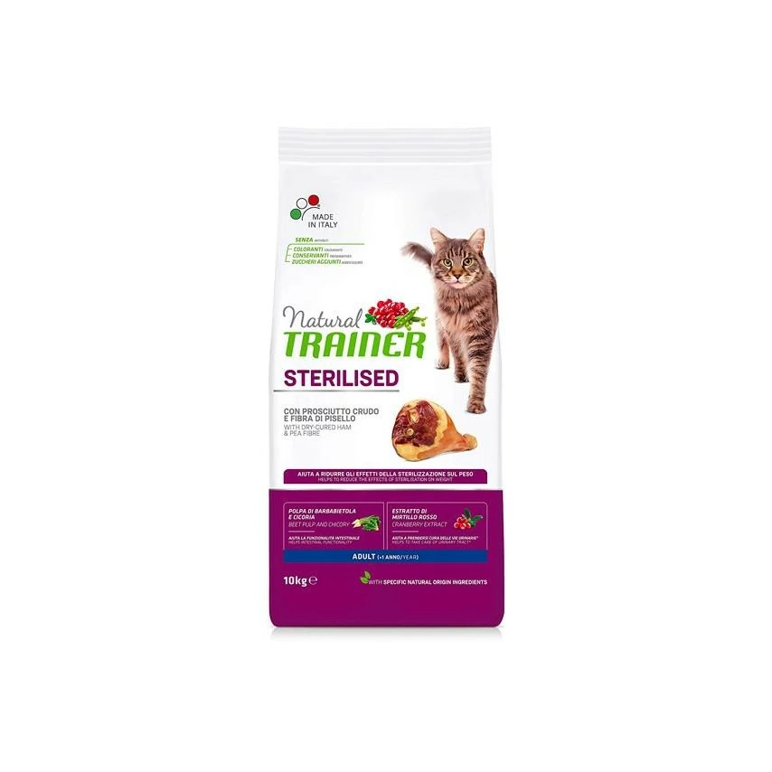 Trainer Natural Cat Sterilized Prosciutto 10 kg