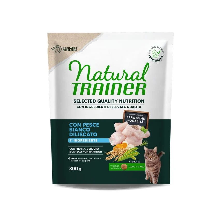 Trainer Nat Sel Quality Cat Healthy Grain Ster Pesce Bianco 300g