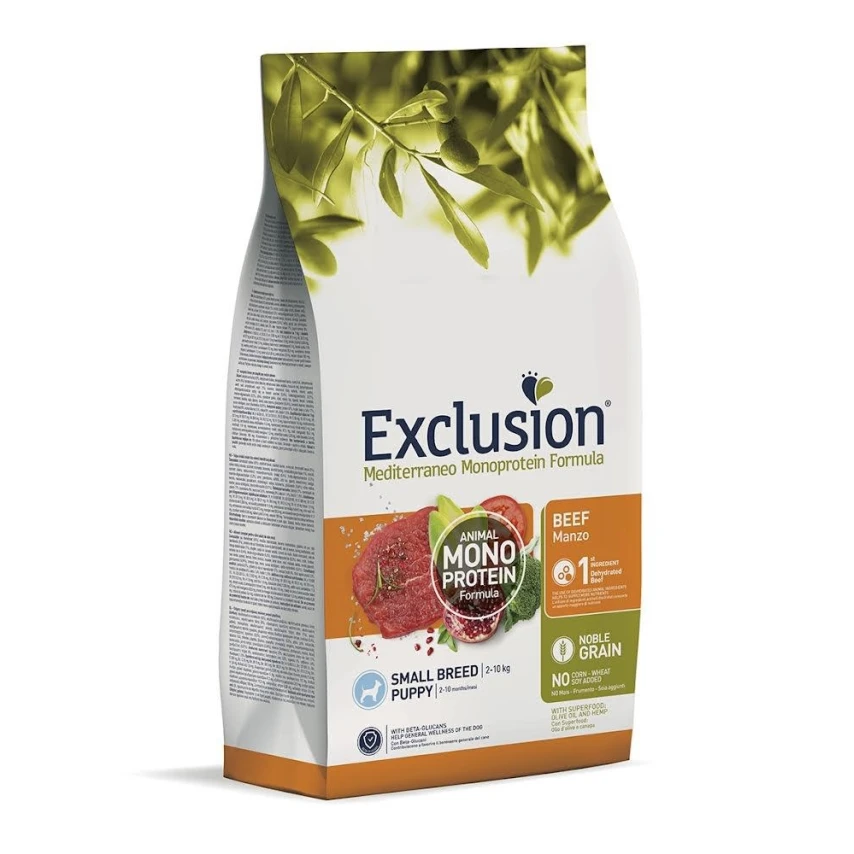 Exclusion Medit Noble Mini Puppy Manzo 2kg - Dorado