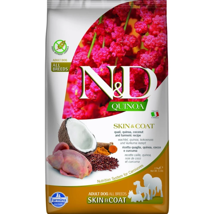 Nd Dog Quinoa Skin/Coat Quaglia/Cocco/Curcuma - Farmina