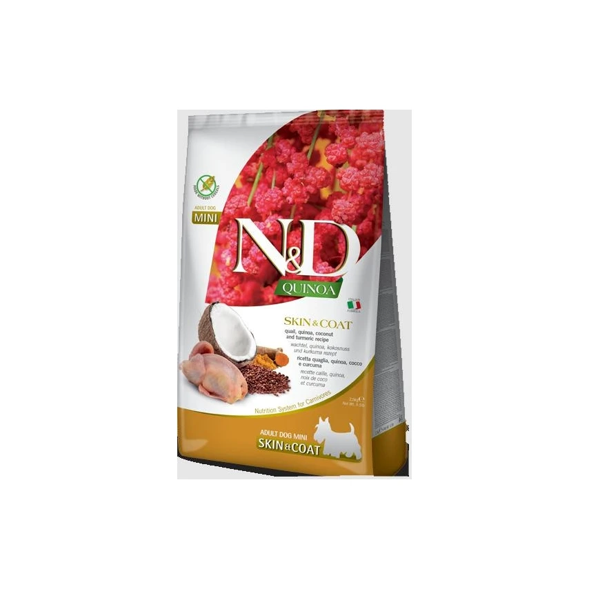 ND Dog Quinoa Mini Skin/Coat Quaglia/Cocco/Curcuma - Farmina
