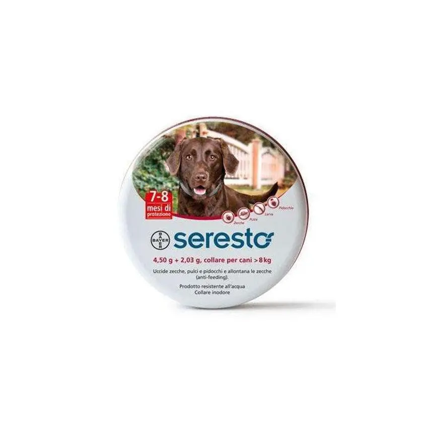 Collare Seresto antiparassitario Cani superiori a 8 Kg - Bayer