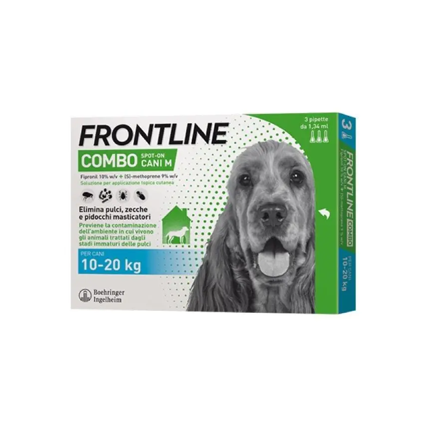 Frontline Combo Antiparassitario Spot On Cani taglia media 10 a 20 Kg - 3 Fiale