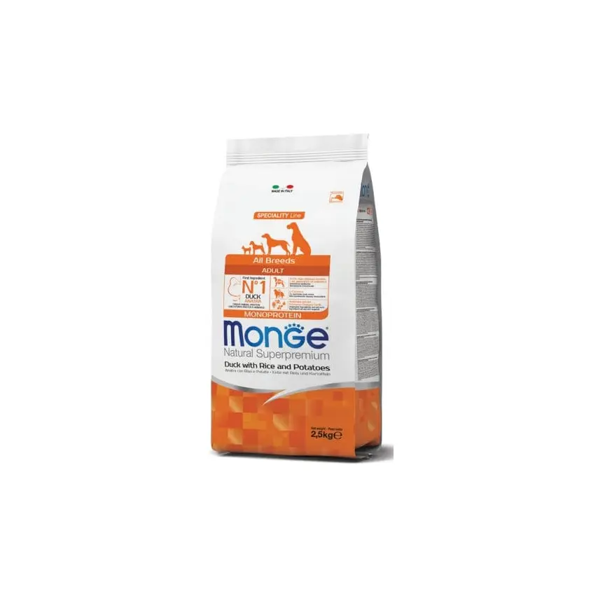 Monge Superpremium All Breeds Adult  per Cani - Anatra con Riso e Patate