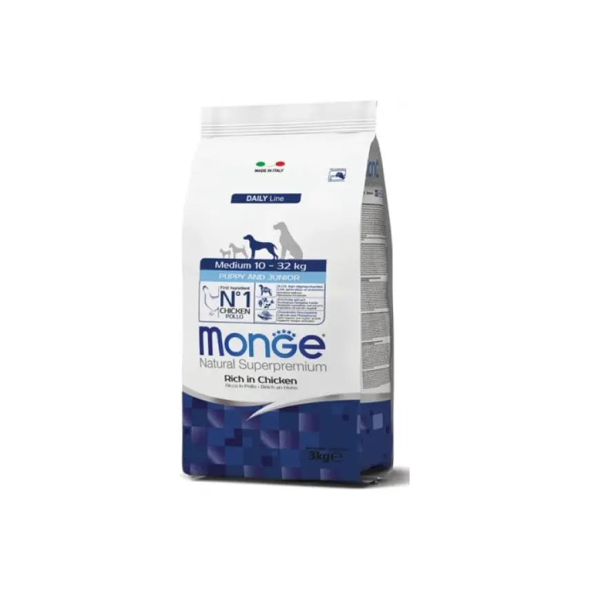Monge Superpremium medium Puppy & Junior con pollo e riso