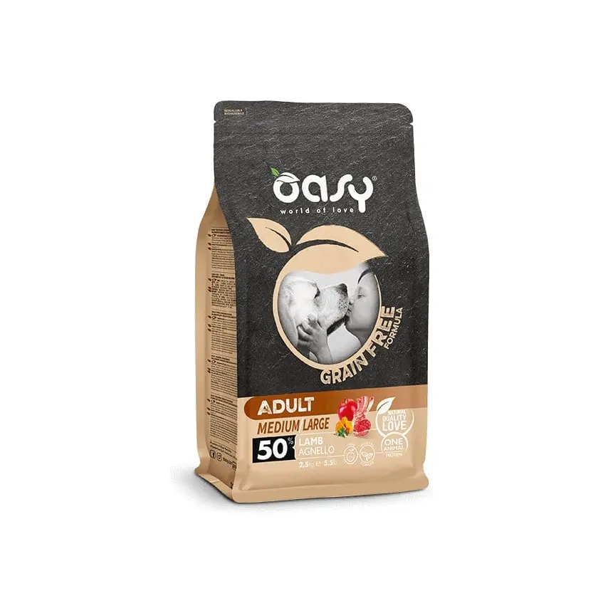 Oasy Grain Free Adult Medium\Large Agnello