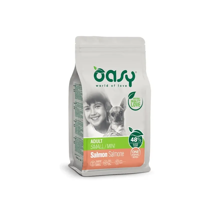 Oasy Mono Proteico Adult Small\Mini al Salmone - 2,5 kg