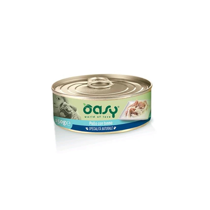 Oasy POLLO CON TONNO - Umido naturale cani - Gr.150