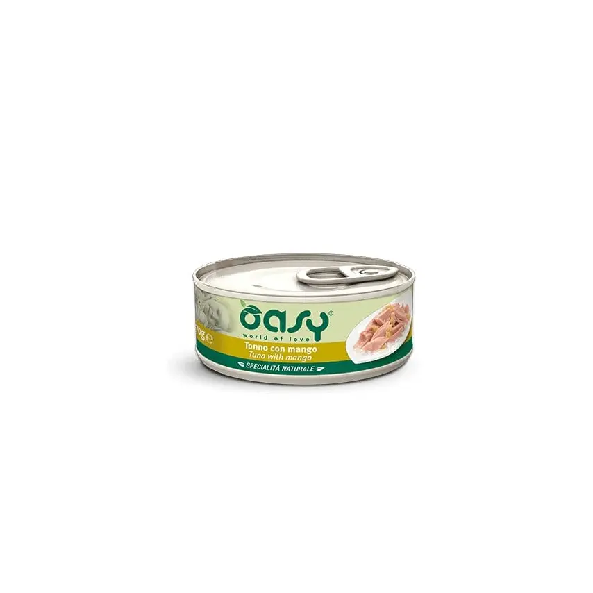 Oasy Specialità Naturale Lattine - Umido per Gatti - 150 gr / Tonno e Mango