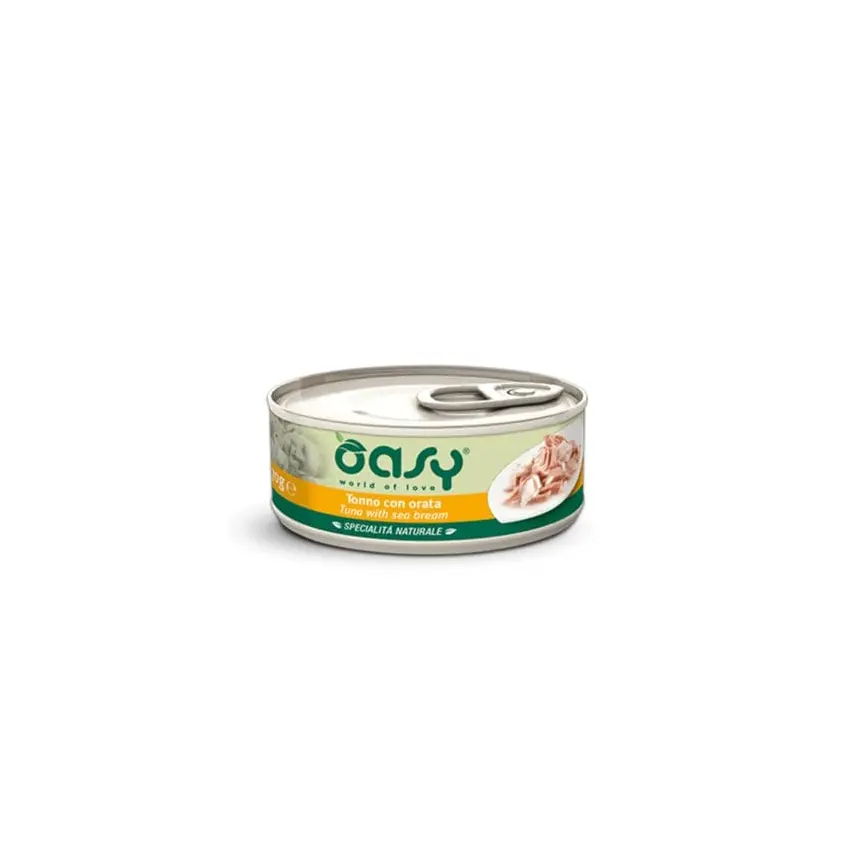 Oasy Specialità Naturale Lattine - Umido per Gatti - 70 gr / Tonno con Orata