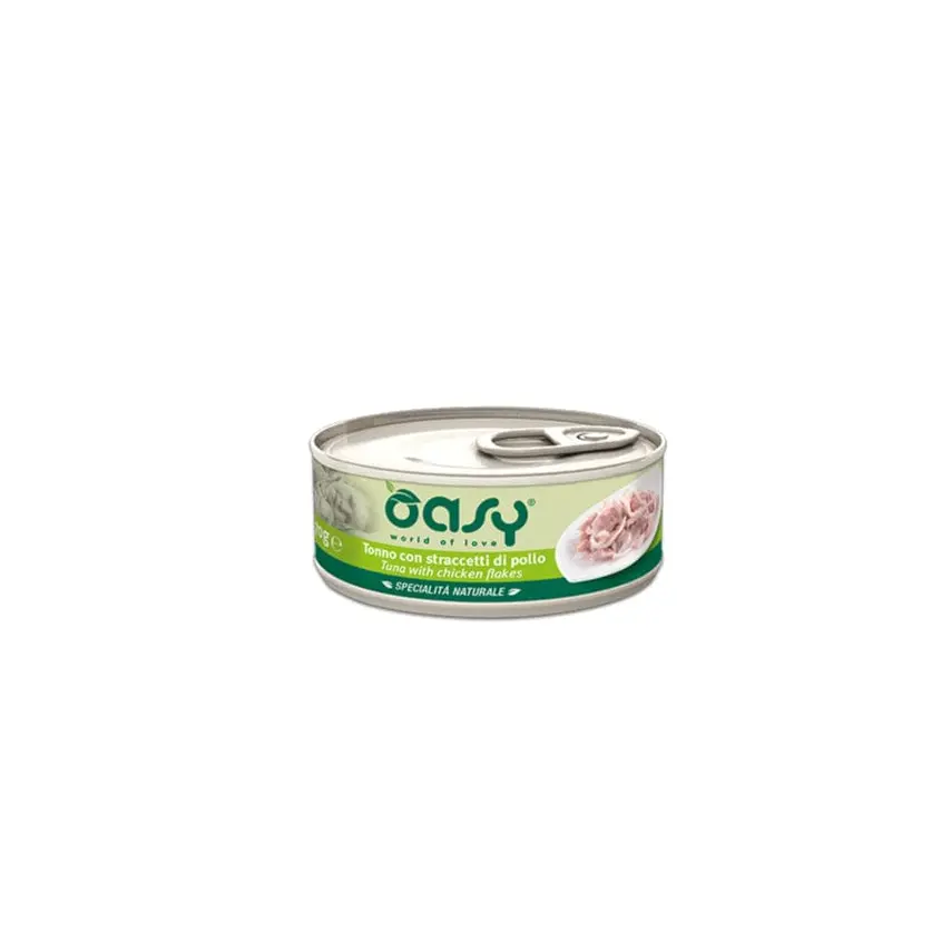 Oasy Specialità Naturale Lattine - Umido per Gatti - 70 gr / Tonno con Pollo