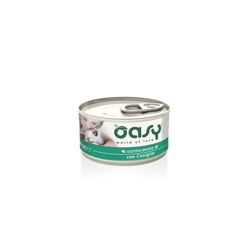 Oasy Wet Cat CAPRICE - Gustosa Mousse gatti adulti con coniglio 85 gr
