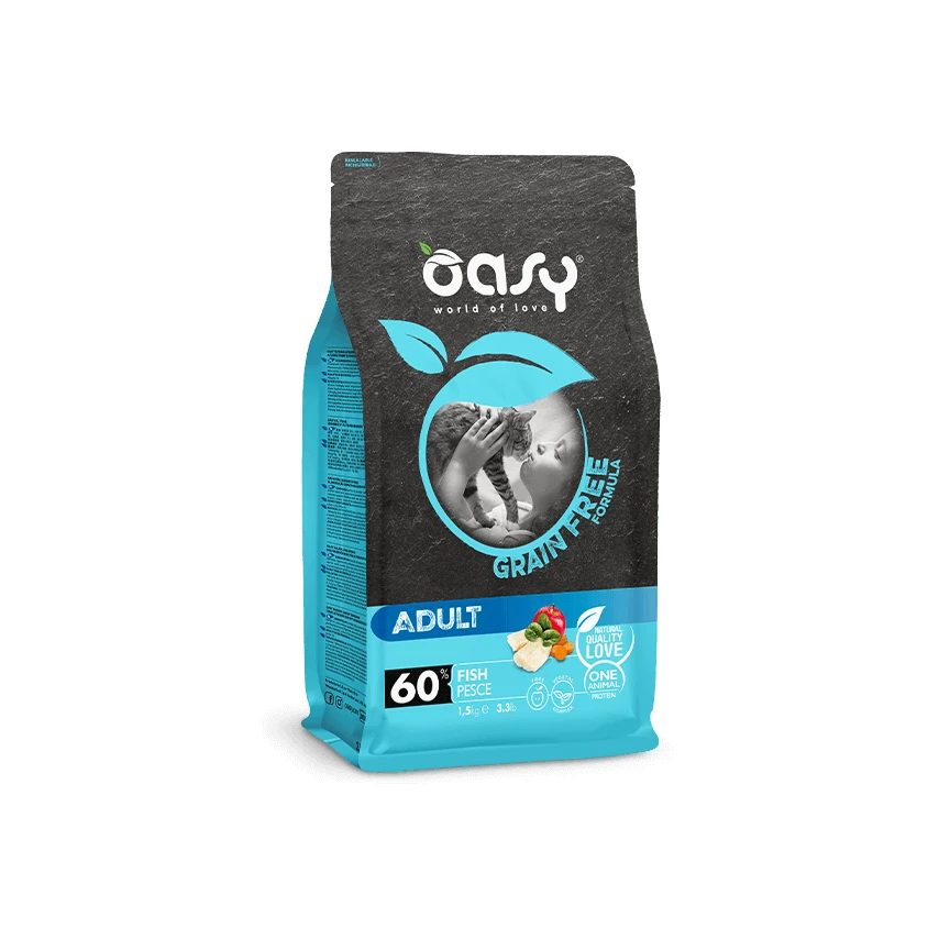 Oasy crocchette gatto Grain Free Adult Pesce 300 Gr