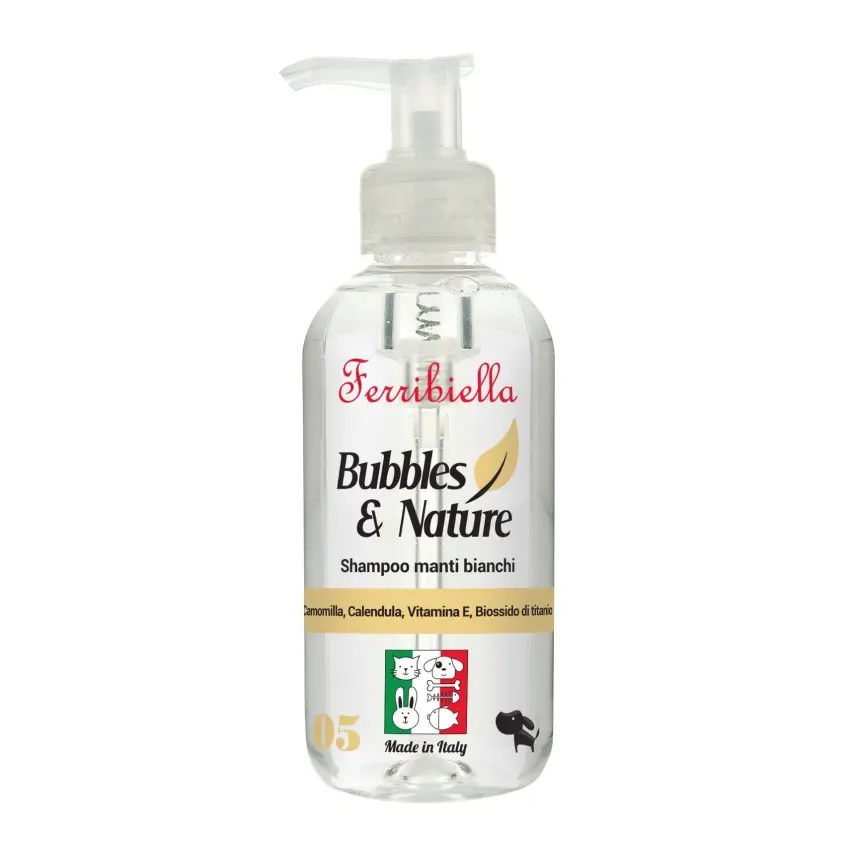 Shampoo Manti bianchi per cani - 250 ml - Bubbles & Nature - Ferribiella
