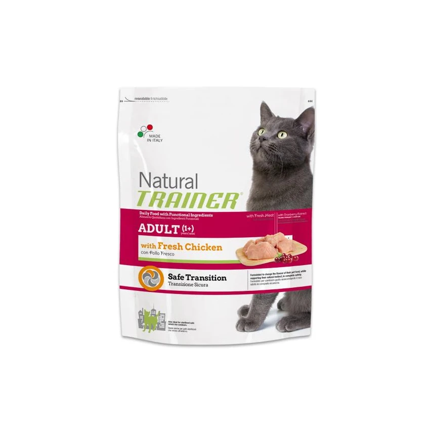 Trainer NATURAL ADULT CON POLLO FRESCO - Secco gatto adulto Kg. 3