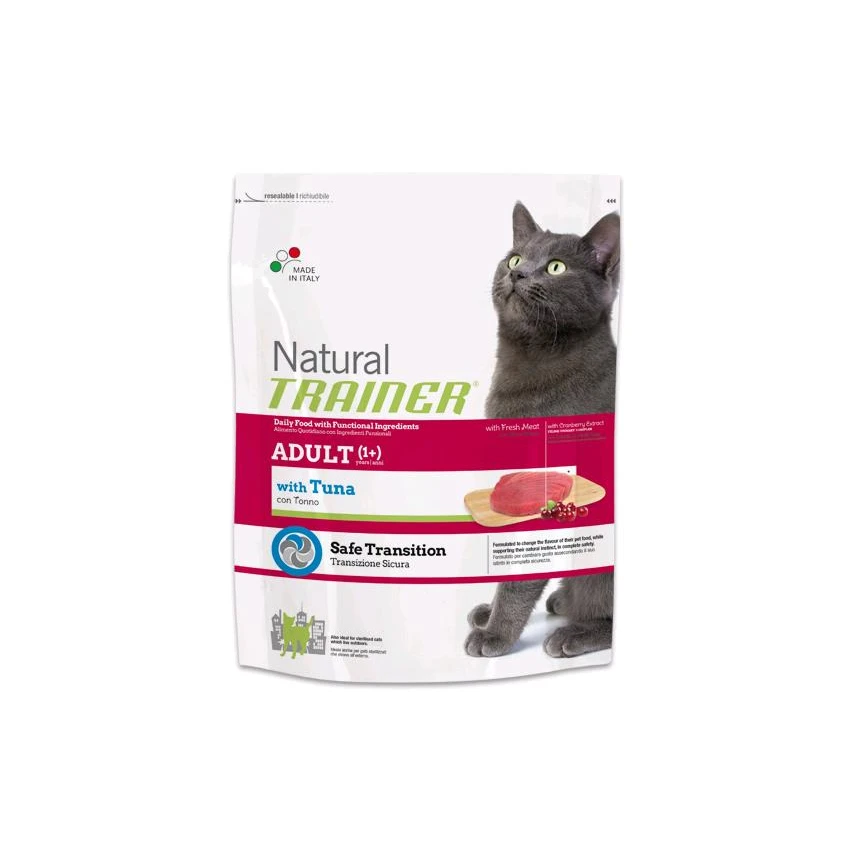 Trainer NATURAL ADULT CON TONNO - Secco gatto adulto Kg. 3