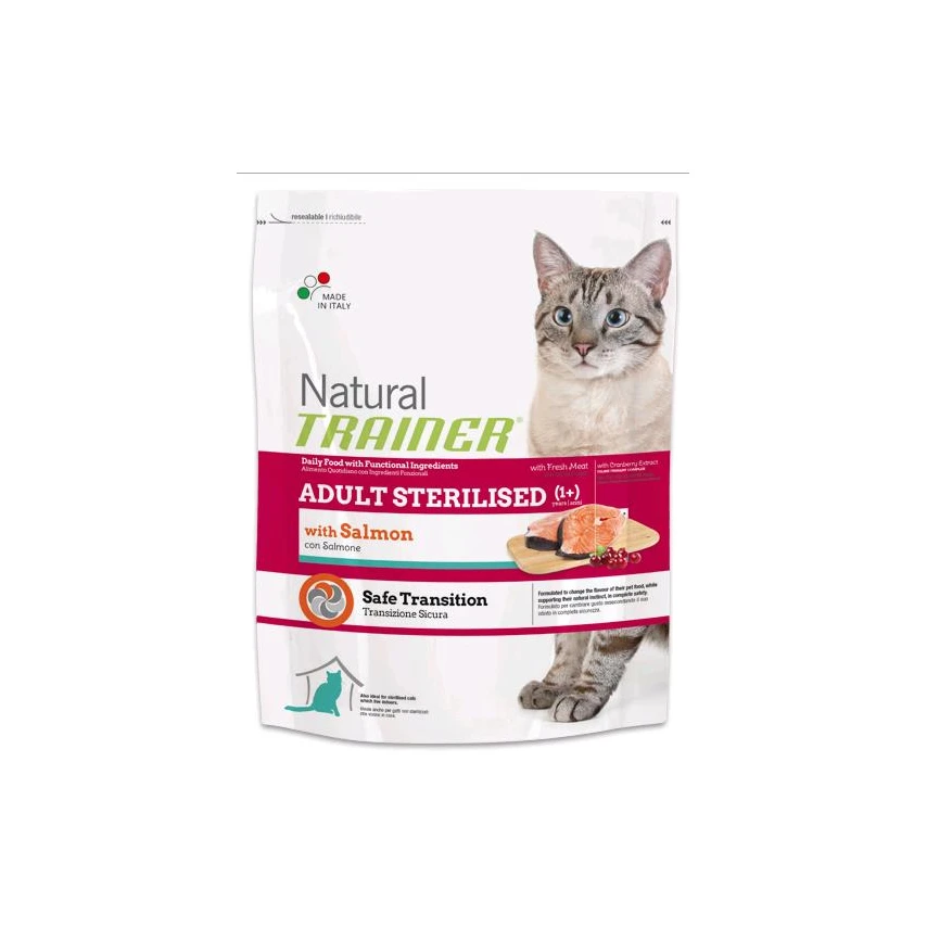 Trainer NATURAL ADULT STERILISED SALMONE - Secco per Gatto sterilizzato Kg. 3