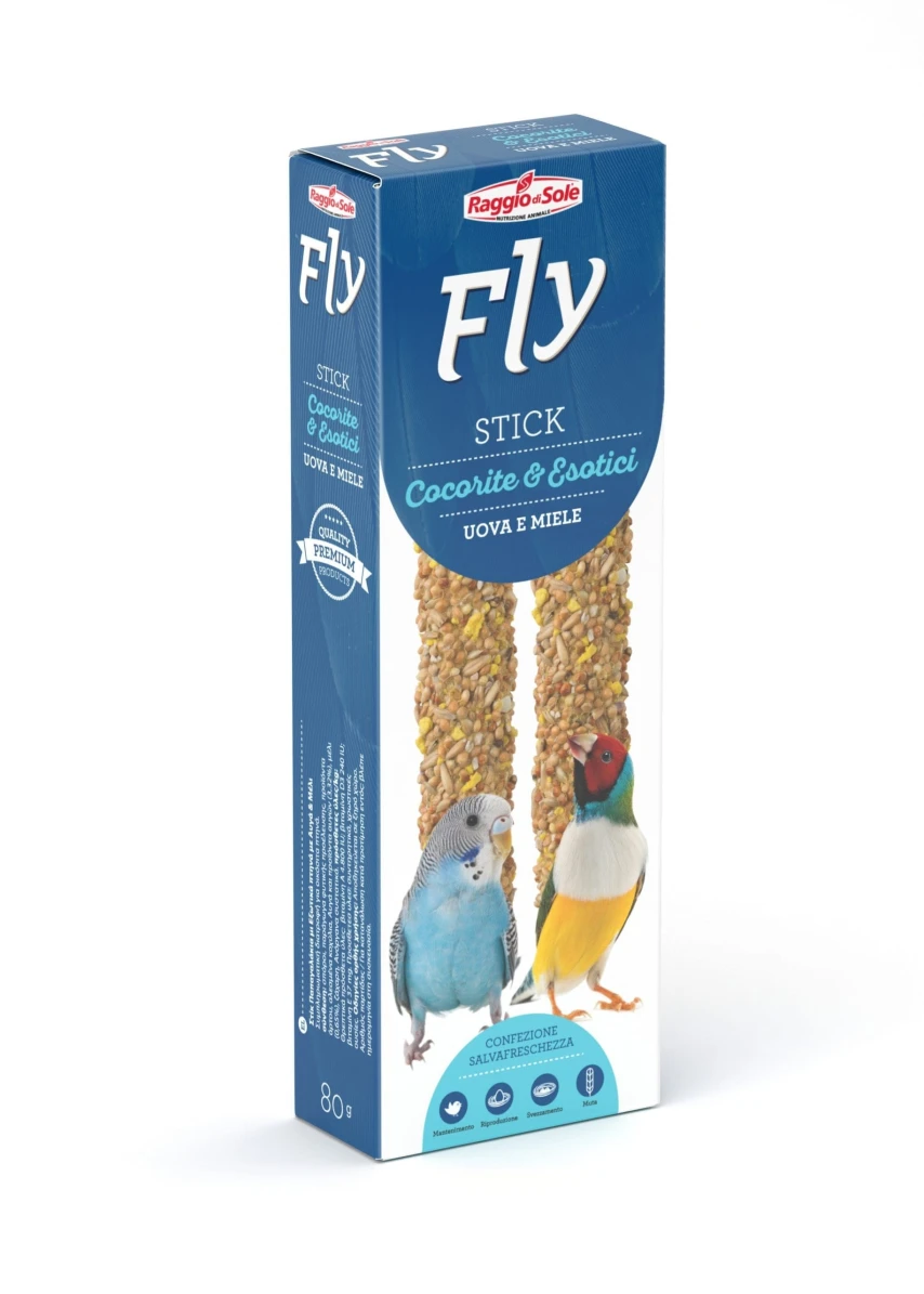 2 Stick Cocorite ed Esotici Uova e Miele - 2 x 40 gr - Fly Raggio di Sole