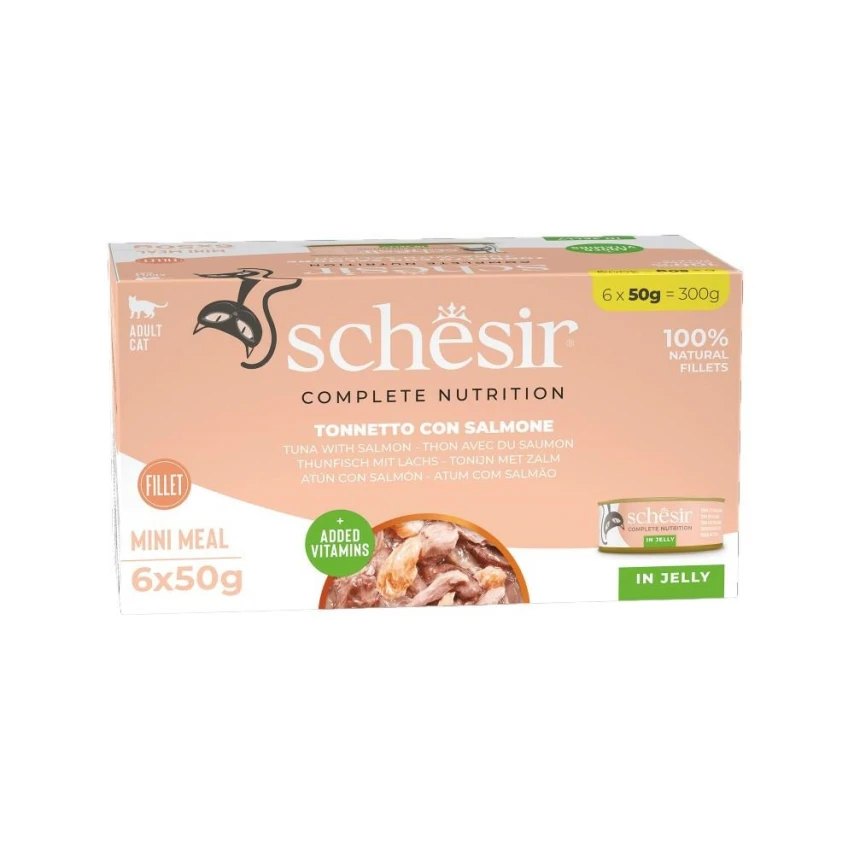 Agras Schesir Cat Tonnetto e Salmone in Gelatina - 6 x 50 g