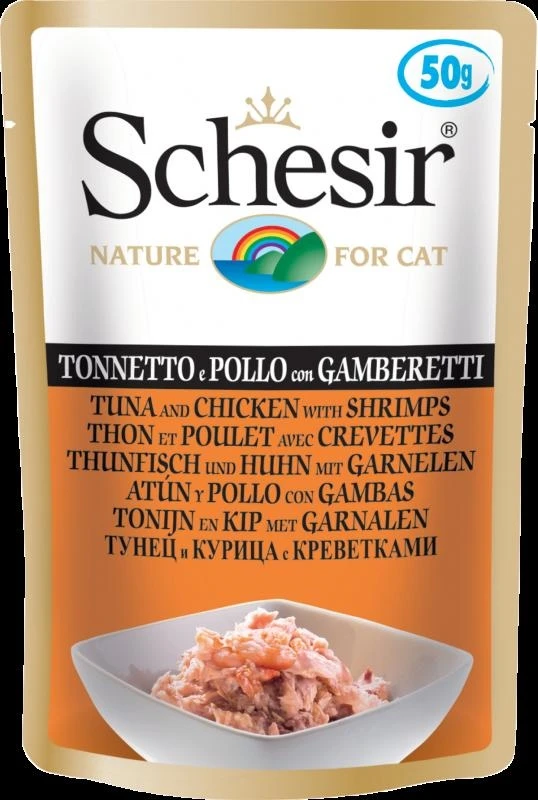 Agras Schesir Cat Buste Tonno/Pollo/Gamberetti 30 x 50 g
