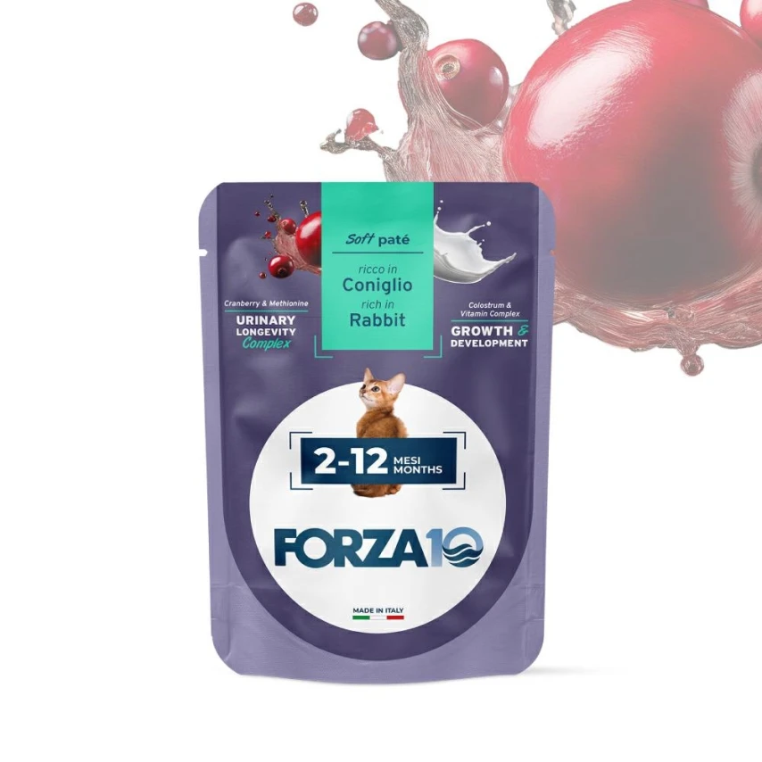 Forza10 Cat Kitten 2-12 Coniglio Bustine 24 x 80g