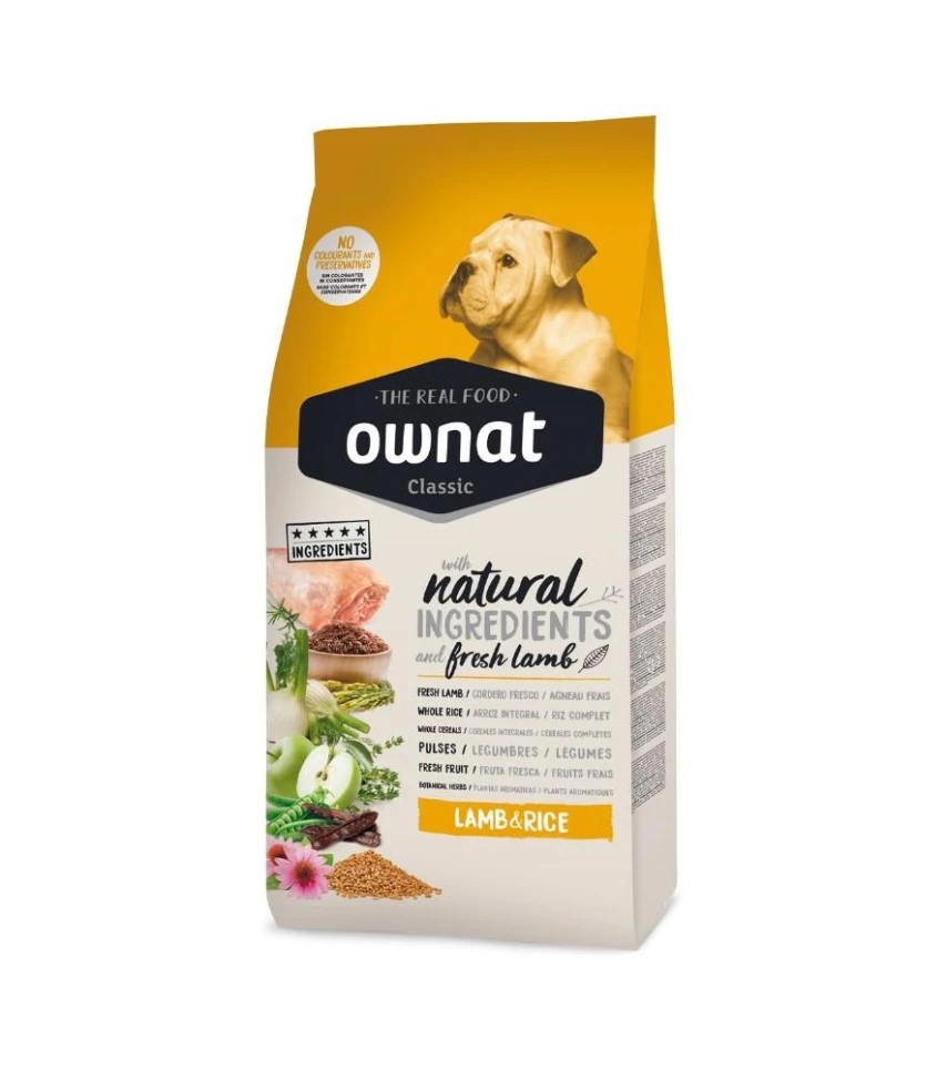 Ownat Dog Classic Agnello e Riso - Crocchette 4 kg