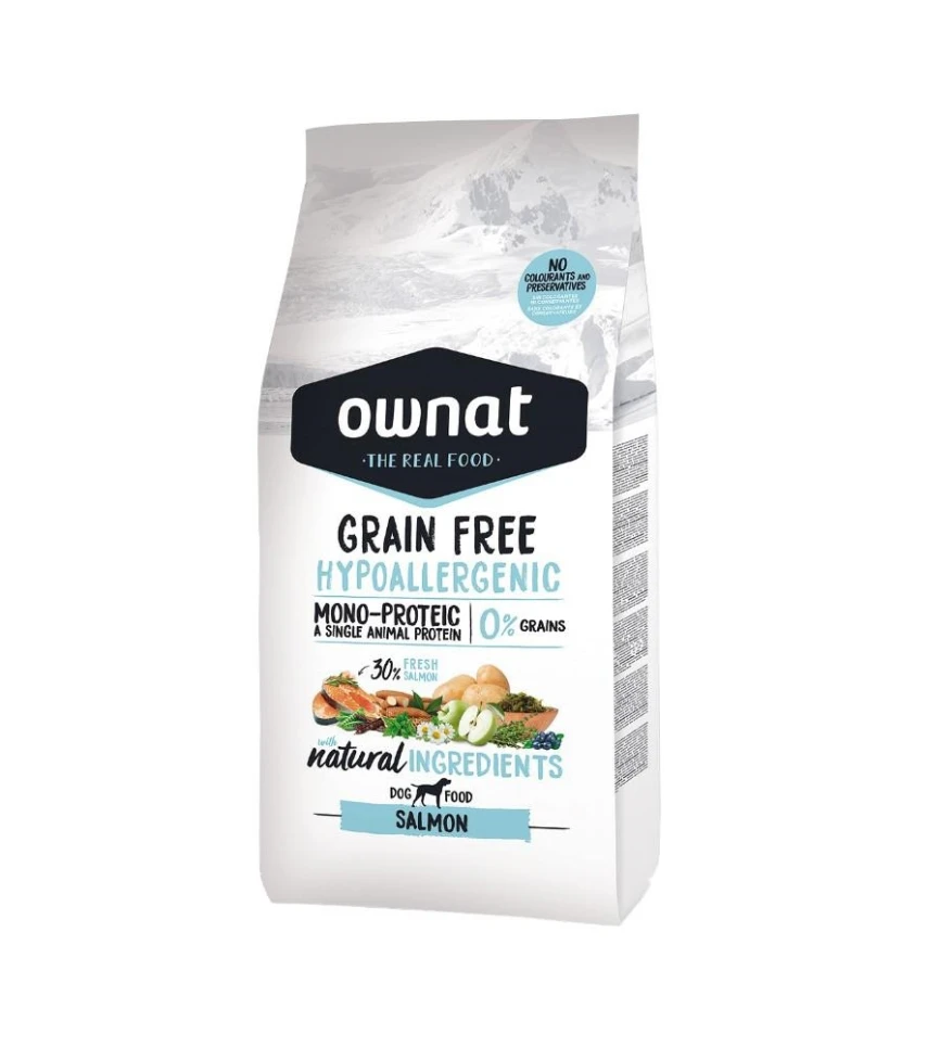 Ownat Dog Grain Free Hypo al Salmone 3 kg - Crocchette per Cani