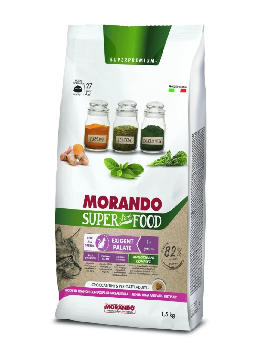Morando Super Cat Exigent Tonno 1,5 kg - Mangime Secco per Gatto