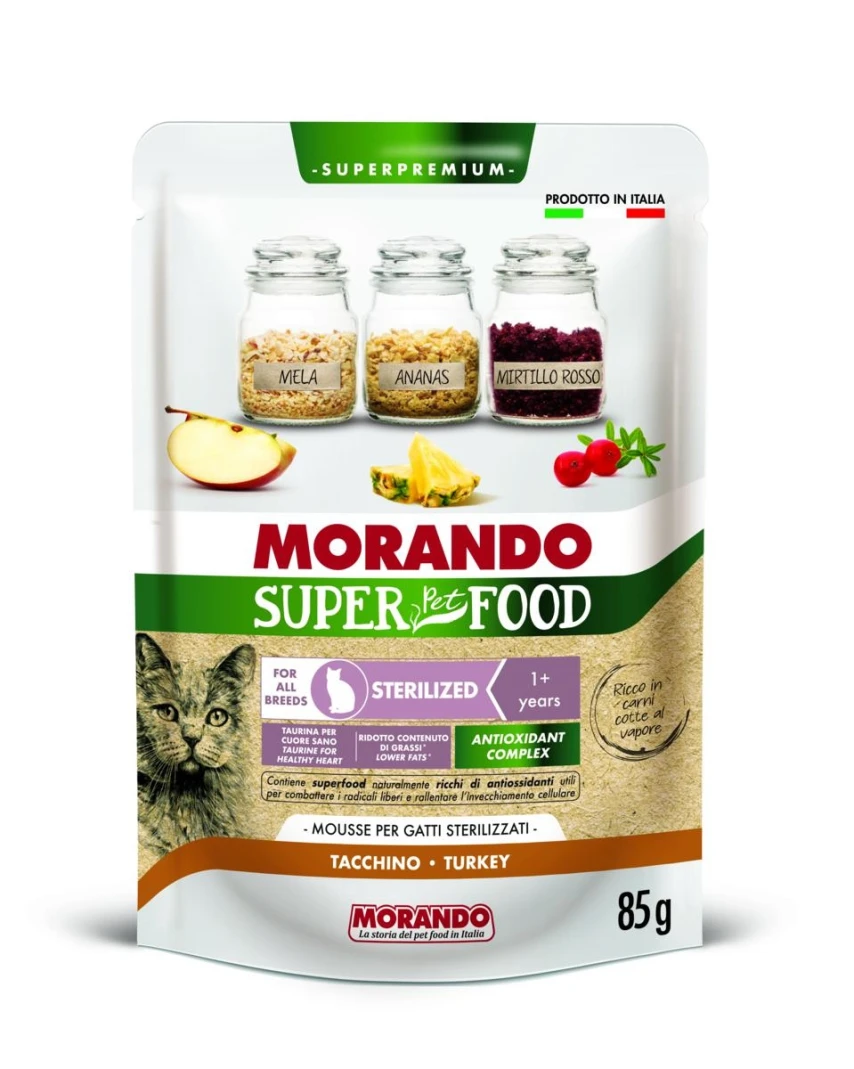 Morando Super Cat Mousse Sterilized al Tacchino - 24 x 85 g (24 buste)