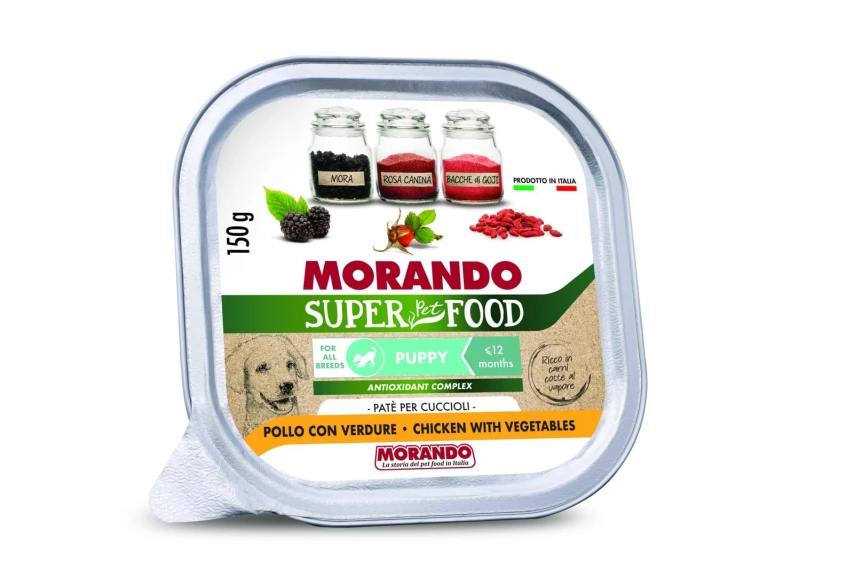 Morando Super Dog Paté Puppy Pollo e Verdure 22 x 150 g