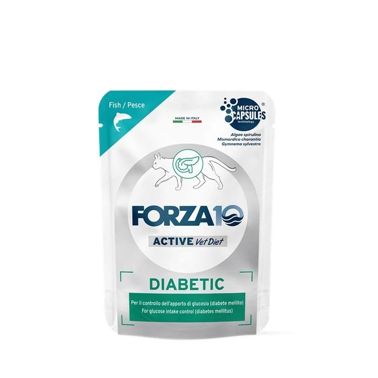Forza10 Diabetic Paté al Pesce per Gatti – 12 buste x 80 g