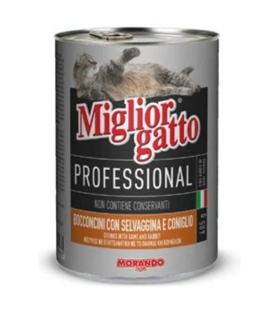 Morando Miglior Gatto Bocconi Selvaggina e Coniglio 24 x 405 g