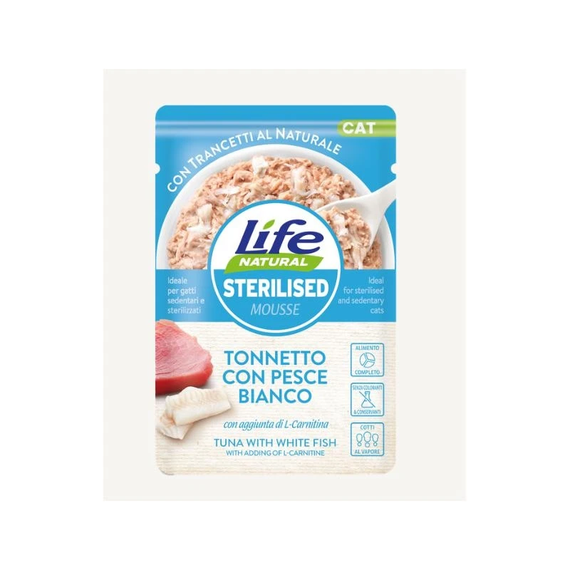 Lifepet LifeCat Sterilised Tonnetto e Pesce Bianco 30 buste x 70 g