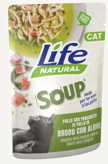 Lifepet Lifecat Soup Pollo e Prosciutto - 30 buste x 60 g