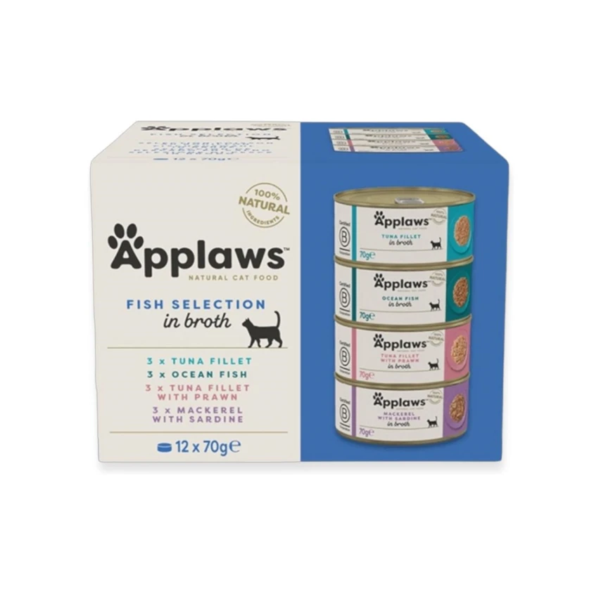 Applaws Selezione Pesce in Brodo per Gatti 12 x 70 g