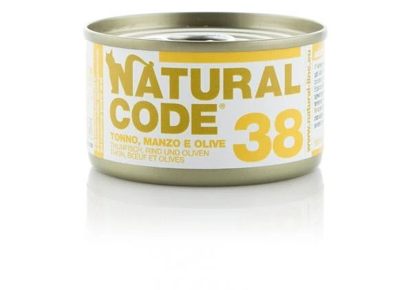Natural Code Cat 38 Tonno, Manzo e Olive 85 g