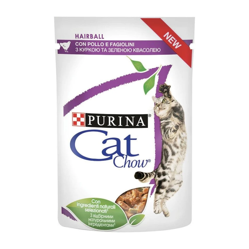 Purina Cat Chow Bustine Hairball Pollo e Fagiolini 26 x 85 g