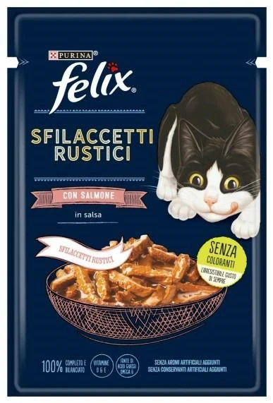 Purina Felix Sfilaccetti Rustici al Salmone 26 x 80 g