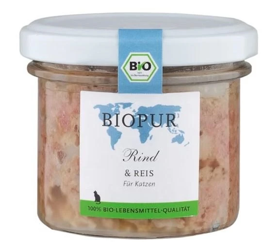 Biopur Cat Manzo/Riso 100g - Vasetto in Vetro