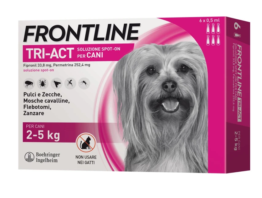 Frontline Tri-Act per cani 2-5 kg - 6 pipette