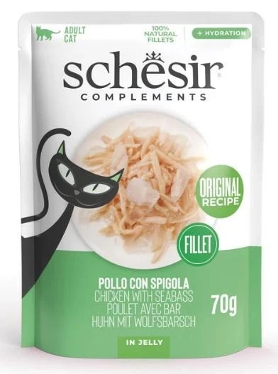 Agras Schesir Cat Buste Pollo/Spigola 12 x 70 g