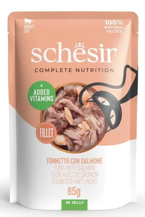 AGRAS Schesir Cat Buste Tonnetto e Salmone 12 x 85 g