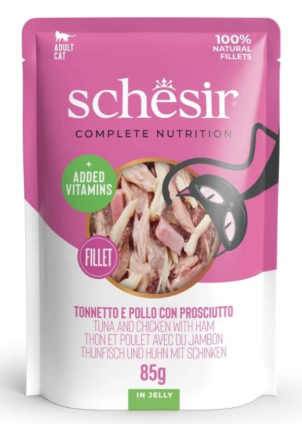 Agras Schesir Buste Gatto Tonnetto/Pollo/Prosciutto 12 x 85 g
